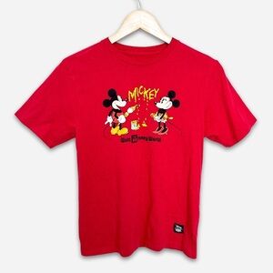Disney X Vans Shirt Youth Large 50th Anniversary Mickey Minnie Mouse Red Paint